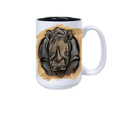15OZ SKETCHED RHINO MUG