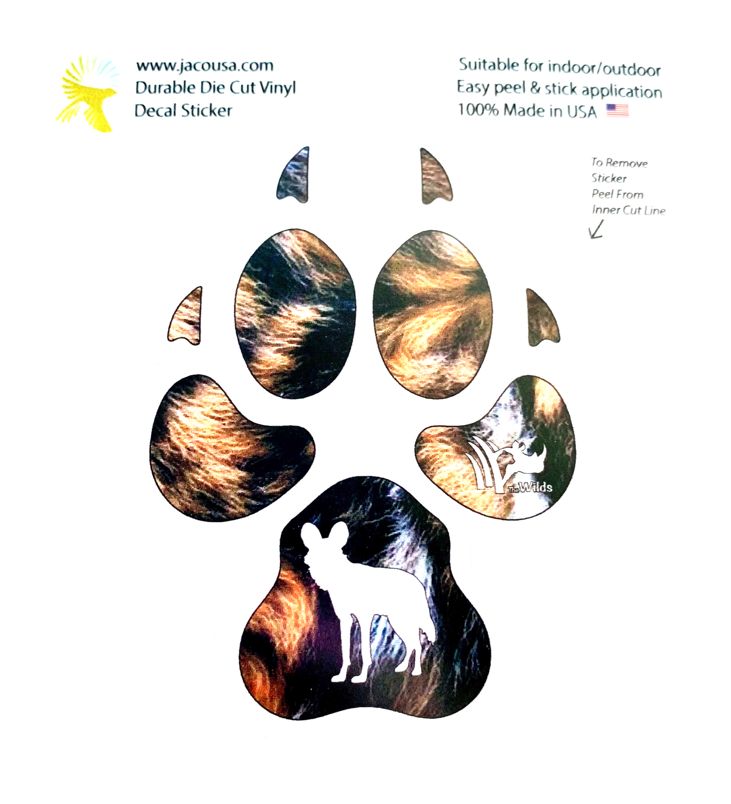 WILD DOG PAW 4" STICKER