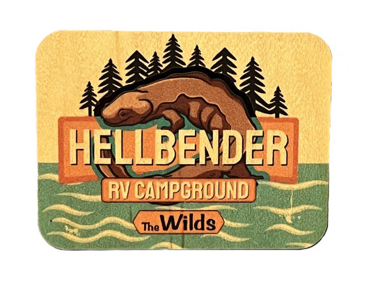 HELLBENDER LOGO WOOD MAGNET