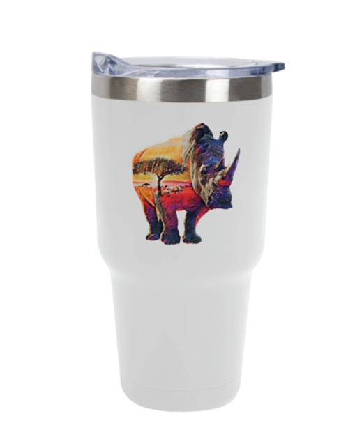 30 OZ Rhino White Tumbler