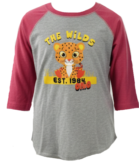 PINK CUTE GRASSY CHEETAH BASEBALL T
